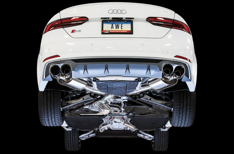 AWE Tuning 3020-43064 Audi B9 S5 Sportback Touring Edition Exhaust - Non-Resonated (Black 102mm Tips)