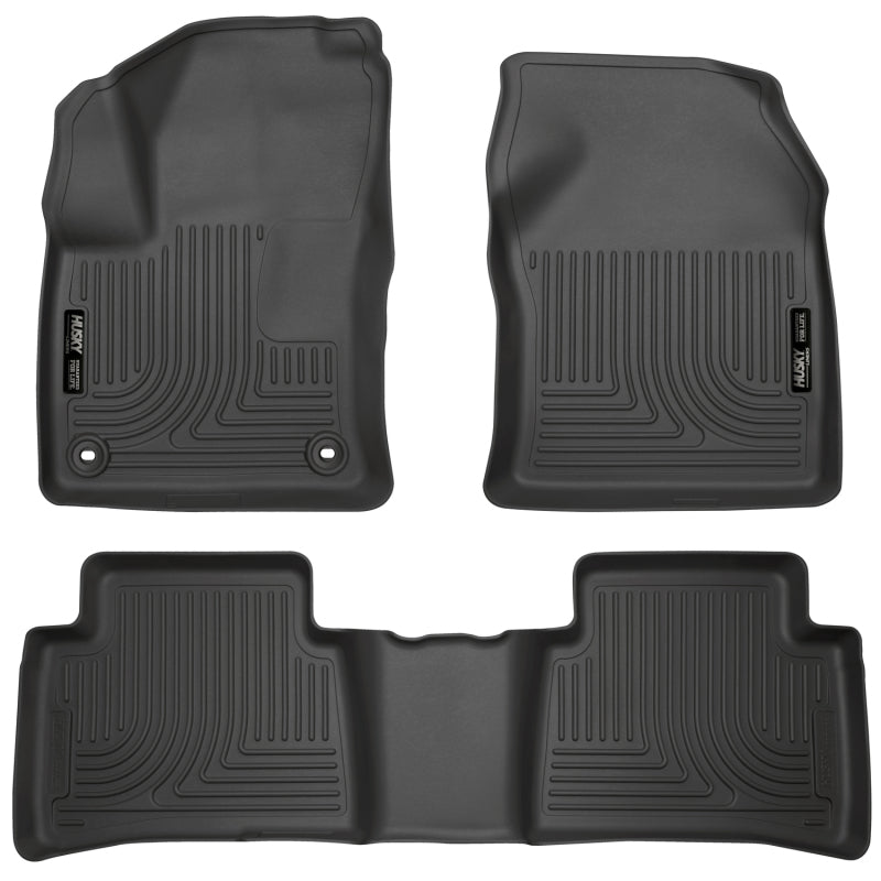 Husky Liners 98991 2016 Toyota Prius Weatherbeater Black Front & 2nd Seat Floor Liners (Footwell Coverage)
