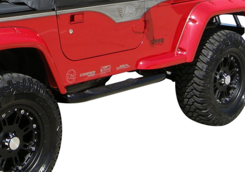 Rampage 8825 1987-1995 Jeep Wrangler(YJ) 3 Inch Round Nerf Bar - Black