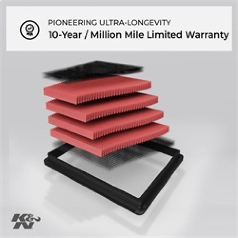 K&N Engineering 33-2434 K&N 10 Chevy Camaro 3.6/6.2L Drop In Air Filter