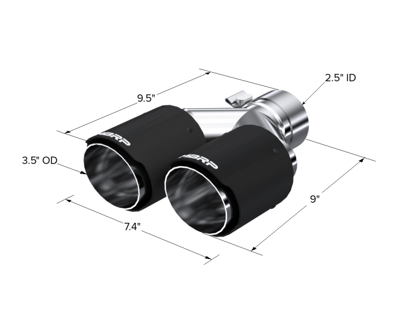MBRP T5170CF Universal Carbon Fiber Dual Tip 3.5in OD/2.5in Inlet