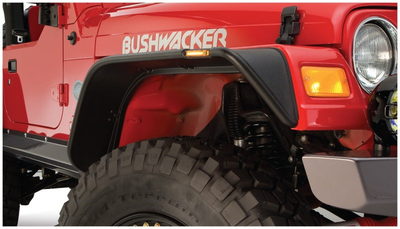 Bushwacker 10920-07 97-06 Jeep Wrangler Flat Style Flares 4pc - Black