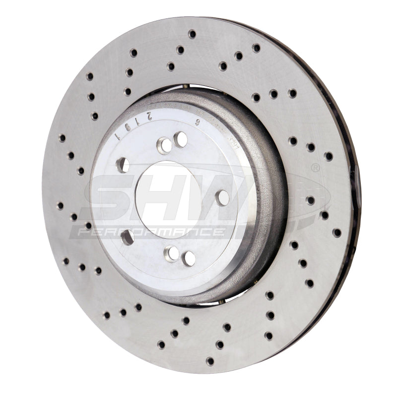 SHW Performance BRL42853 SHW 08-13 BMW M3 4.0L Left Rear Cross-Drilled Lightweight Brake Rotor (34212283803)