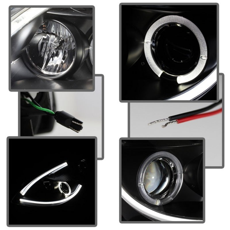 SPYDER 5076830 Spyder Nissan Altima 4Dr 10-12 Projector Headlights Light DRL LED Halo Blk PRO-YD-NA104D-LTDRL-BK