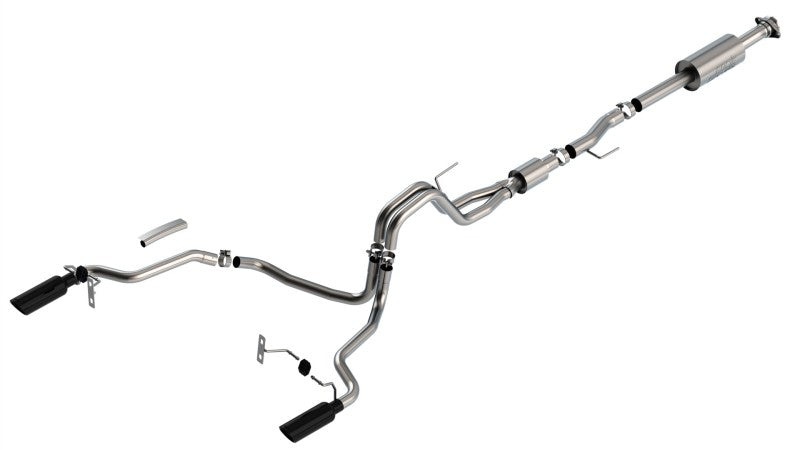 Borla 140866BC F-150 2021 5.0L 4dr CC SB EC STB Lariat/KR/Pltnm/LTD 3/2.25 SRE Cat-Back S-Type Black CHR Tips