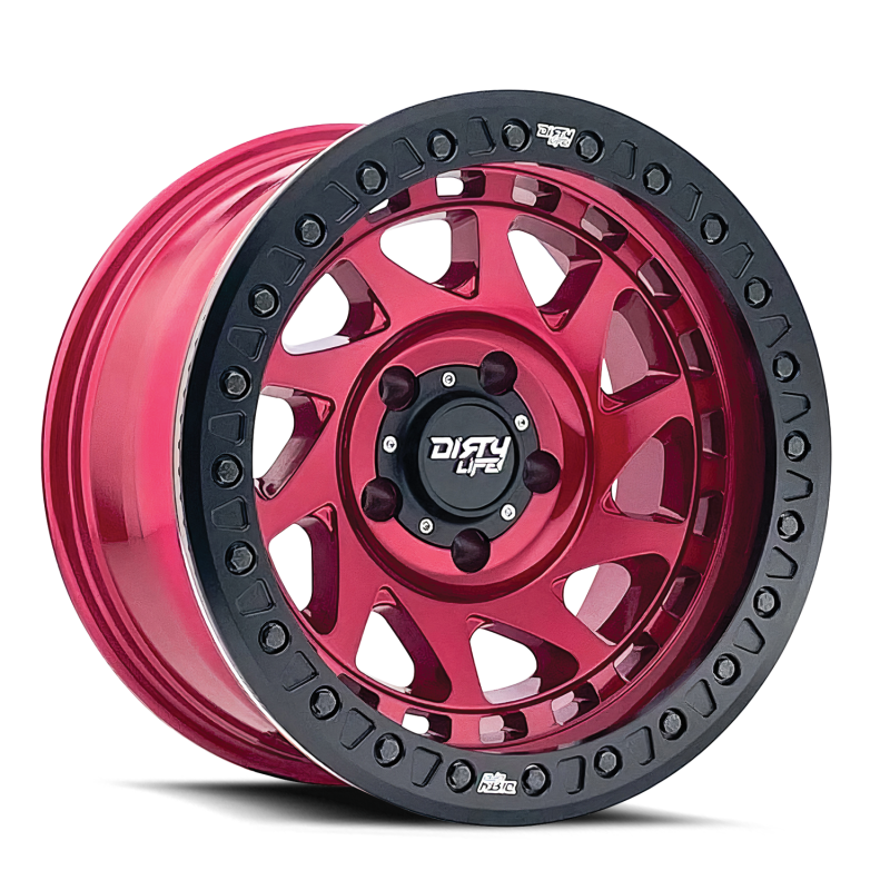 Dirty Life 9313-7973R12 9313 Enigma Race 17x9 / 5x127 BP / -12mm Offset / 78.1mm Hub Crimson Candy Red Wheel