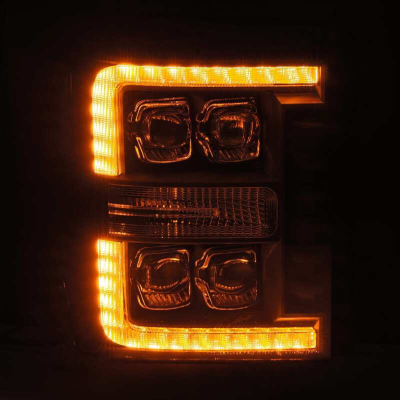 AlphaRex 880148 11-16 Ford F-350 SD NOVA LED Proj Headlights Plank Style Chrm w/Activ Light/Seq Signal