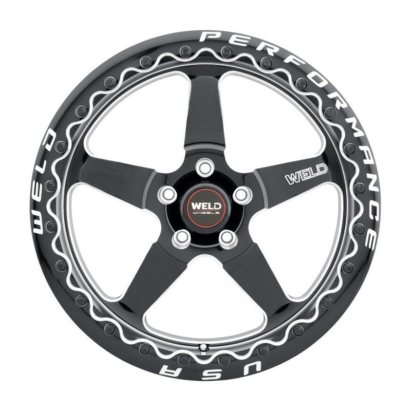 Weld S90470075P38 S904 17x10 Ventura Beadlock 5x127 ET38 BS7.00 Gloss BLK MIL DIA 71.5