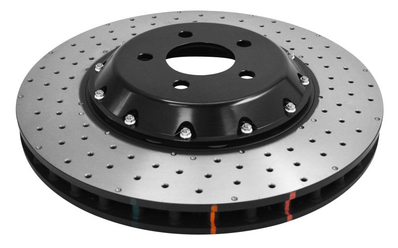DBA DBA52166BLKXD 15-20 Ford Mustang GT Perf Package (380mm Front Rotor) Front 5000 Series Drilled Rotor w/Blk Hat