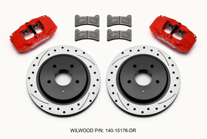 Wilwood 140-15176-DR DPC56 Rear Caliper & Rotor Kit Red Corvette All C5 / Base C6 1997-2013