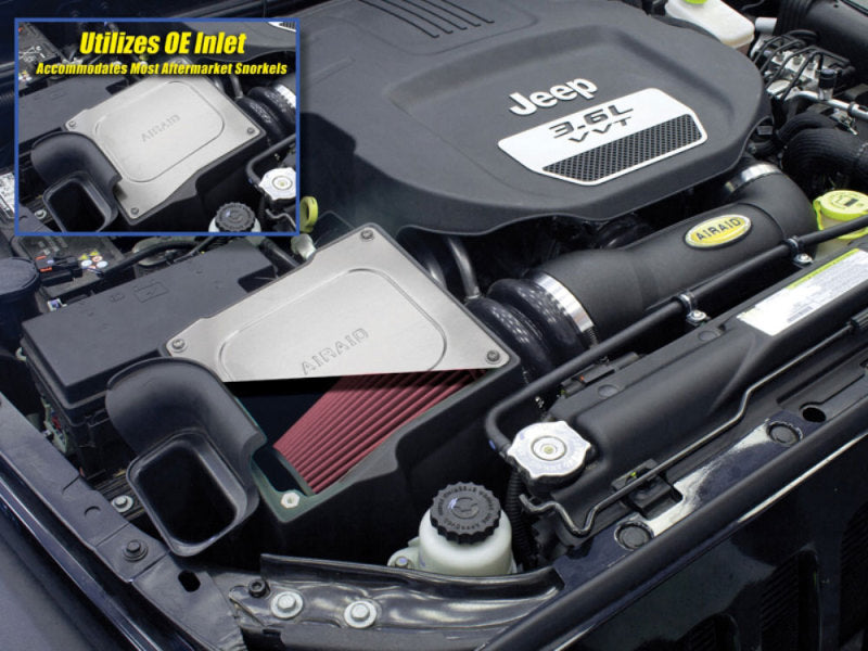 Airaid 311-132 12-14 Jeep Wrangler JK 3.6L Pentastar MXP Intake System w/ Tube (Dry / Red Media)