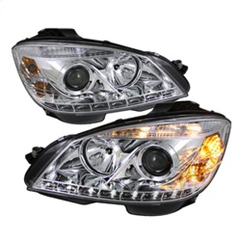 SPYDER 5042255 Spyder Mercedes Benz C-CLASS 08-11 Projector Headlights Halogen - DRL Chrm PRO-YD-MBW20408-DRL-C
