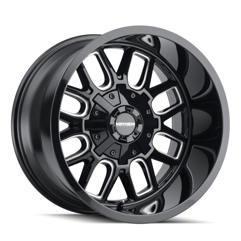 Mayhem 8107-2152BM 8107 Cogent 20x10 / 5x127 BP / -19mm Offset / 87.1mm Hub Black w/ Milled Spokes Wheel