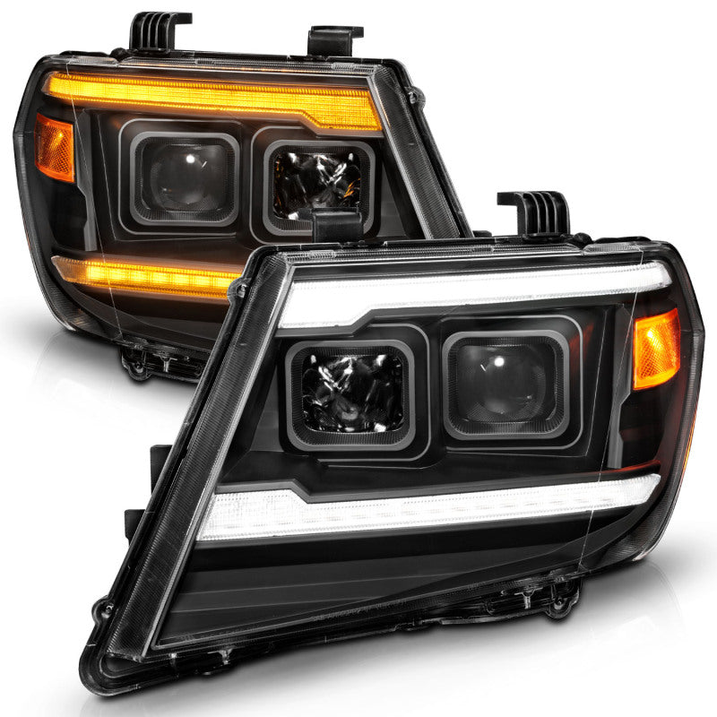 ANZO 111597 09-20 Nissan Frontier Black Projector Plank Style DRL w/ Switchback & Sequential LED DRL