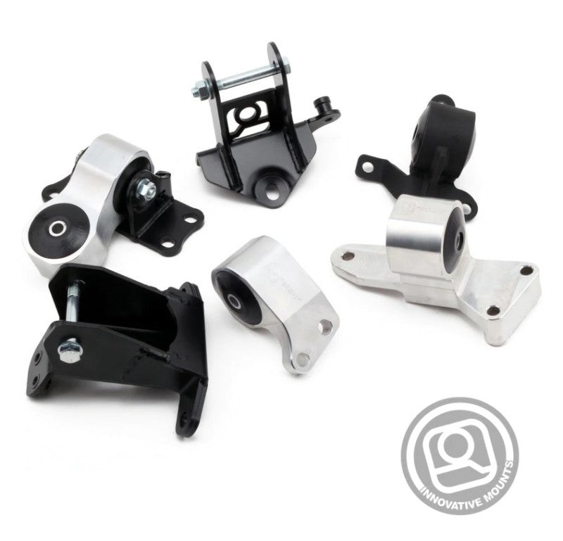Innovative Mounts B90850-75A-BA Innovative 06-11 Honda Civic Si K-Series Black Billet Aluminum Mounts 75A Bushings (Not K24 Trans)