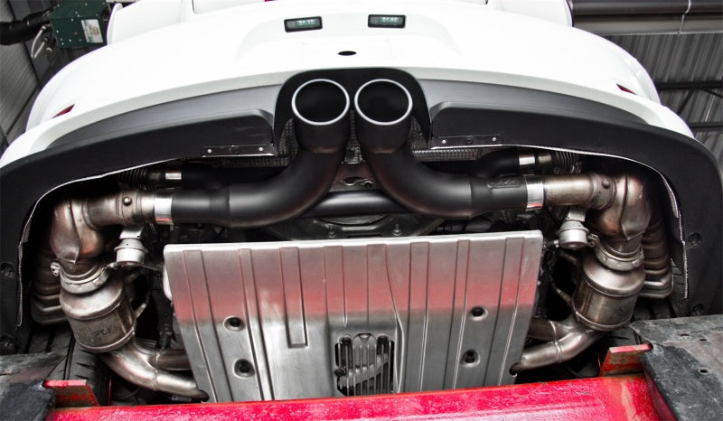 MBRP S7607BLK 14-19 Porsche GT3/GT3RS 3in Center Muffler Bypass 4in Tips - Black Coated