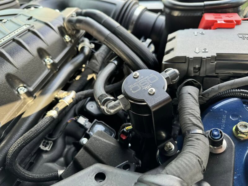 J&L 3092P-B 24-25 Ford Mustang GT w/ Whipple Supercharger Oil Separator 3.0 PCV Side - Black Anodized