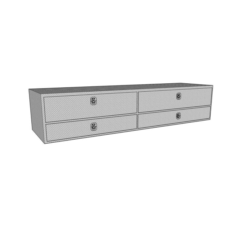 Westin 80-TB400-96D-BD /Brute High Cap 96in Stake Bed Contractor TopSider w/ Bottom Drawers - Aluminum