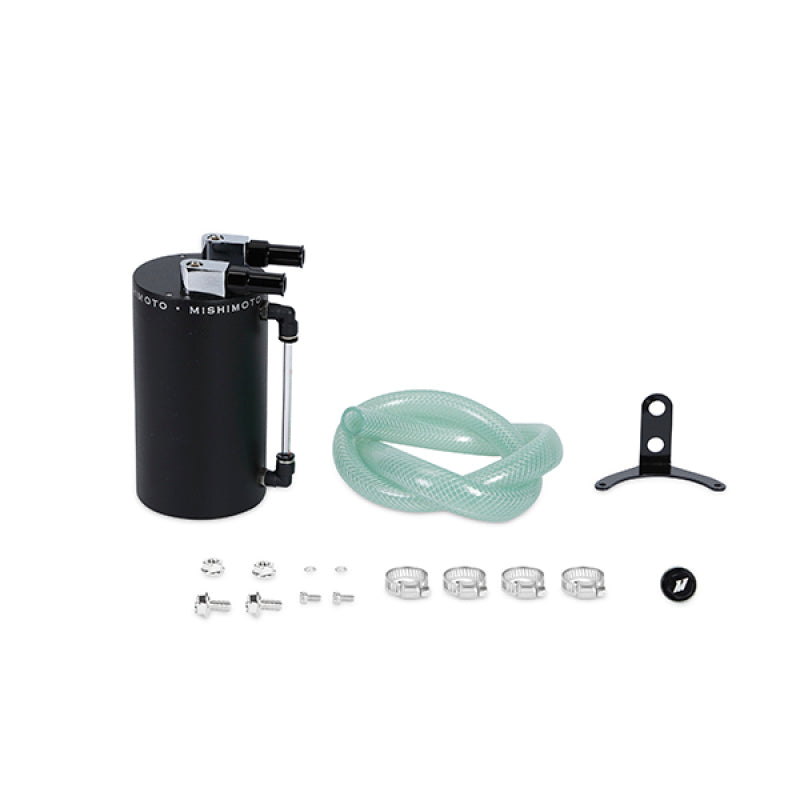 Mishimoto MMOCC-LAWBK Large Aluminum Oil Catch Can - Wrinkle Black