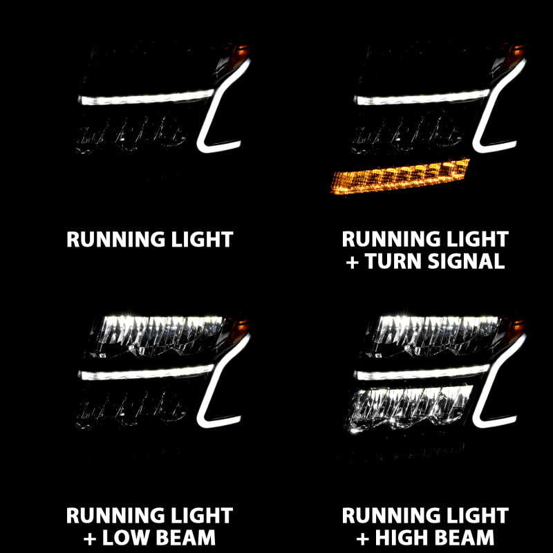 ANZO 111478 15-20 Chevy Tahoe/Suburban LED Light Bar Style Headlights Black w/Sequential w/DRL w/Amber