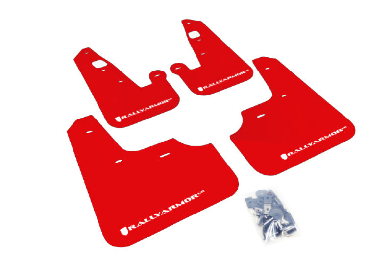 Rally Armor MF8-UR-RD/WH 07-17 Mitsubishi Lancer Red UR Mud Flap w/ White Logo