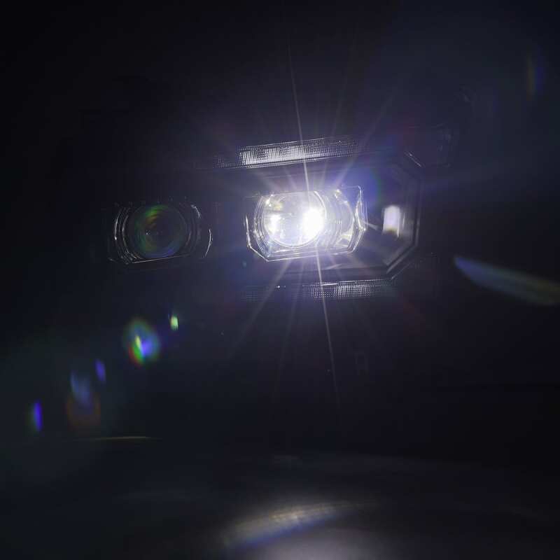 AlphaRex 880550 19-21 RAM 2500 LUXX LED Proj Headlights Plank Style Black w/Activ Light/Seq Signal/DRL