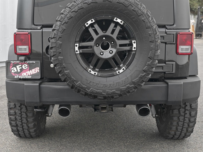 aFe 49-48062-B Rebel Series 2.5in 409 SS Cat-Back Exhaust w/ Black Tips 2007+ Jeep Wrangler (JK) V6 3.6L/3.8L