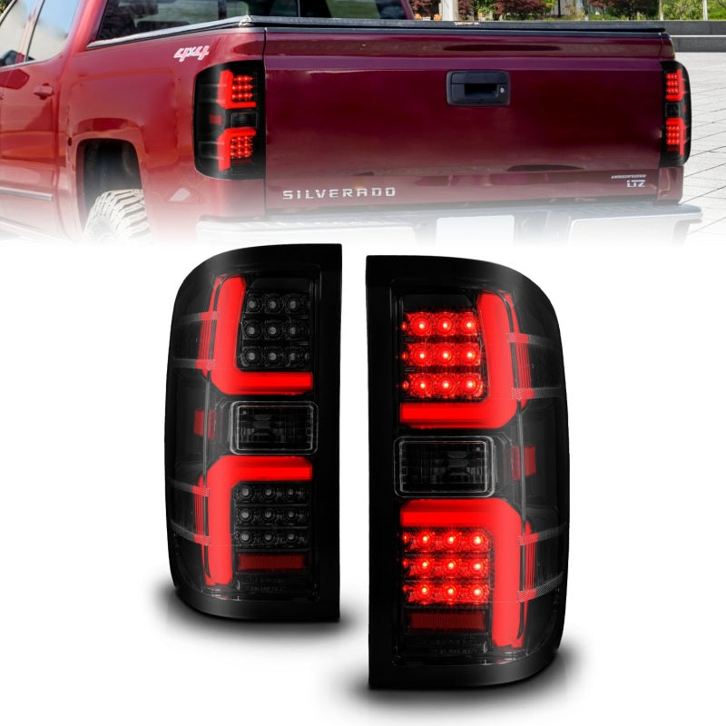 ANZO 311451 15-19 Chevrolet Silverado 2500 HD/3500 HD LED Taillight w/ Sequential Black Housing/Smoke Lens