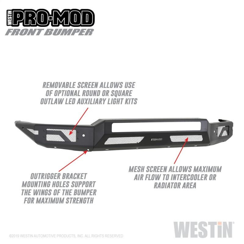 Westin 58-41165 15-19 Chevrolet Silverado 2500/3500 Pro-Mod Front Bumper - Textured Black