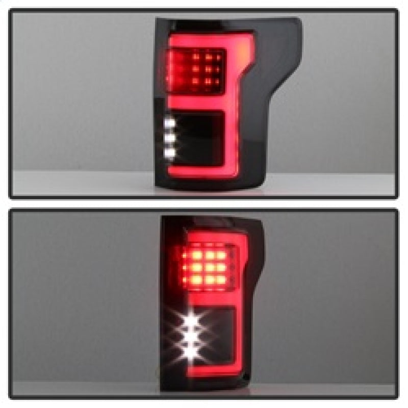 SPYDER 5085337 Spyder 15-17 Ford F-150 LED Tail Lights (w/Blind Spot) - Black Smoke (ALT-YD-FF15015BS-LBLED-BSM)
