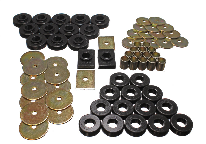 Energy Suspension 3.4106G 55-57 Chevy Full Size (Belair/Caprice/Impala) Black Body Mount Set