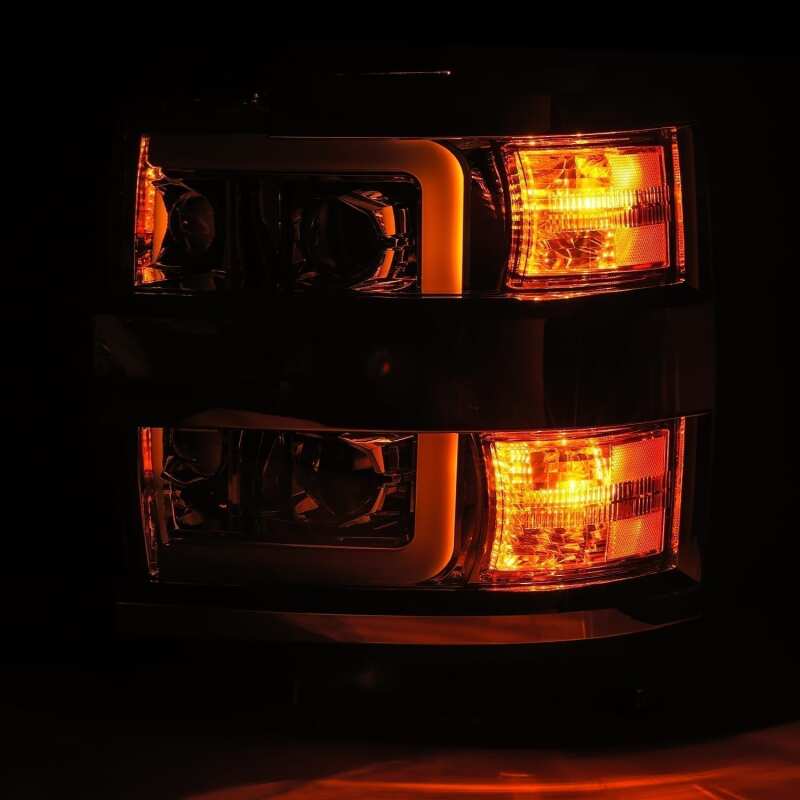 AlphaRex 880224 15-19 Chevy 2500HD PRO-Series Proj Headlights Plank Style Blk w/Activ Light/Seq Signal/DRL