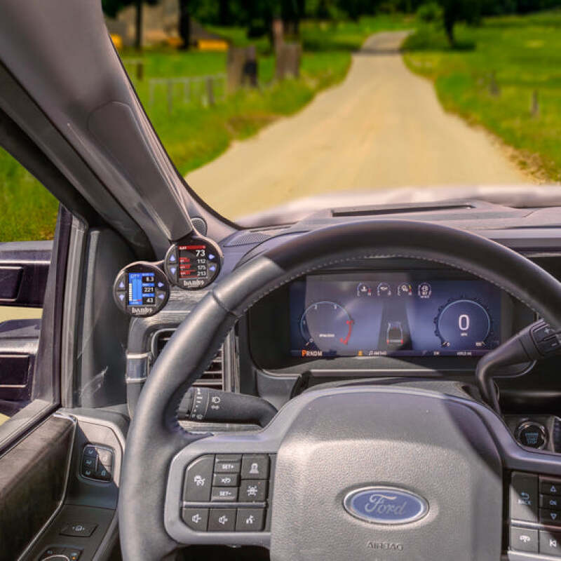 Banks Power 63383 Banks Gauge Pod Kit 2023-2024 Ford F250-450 & 2021-24 F150 iDash Stealth Pod Mount - Dual Gauge