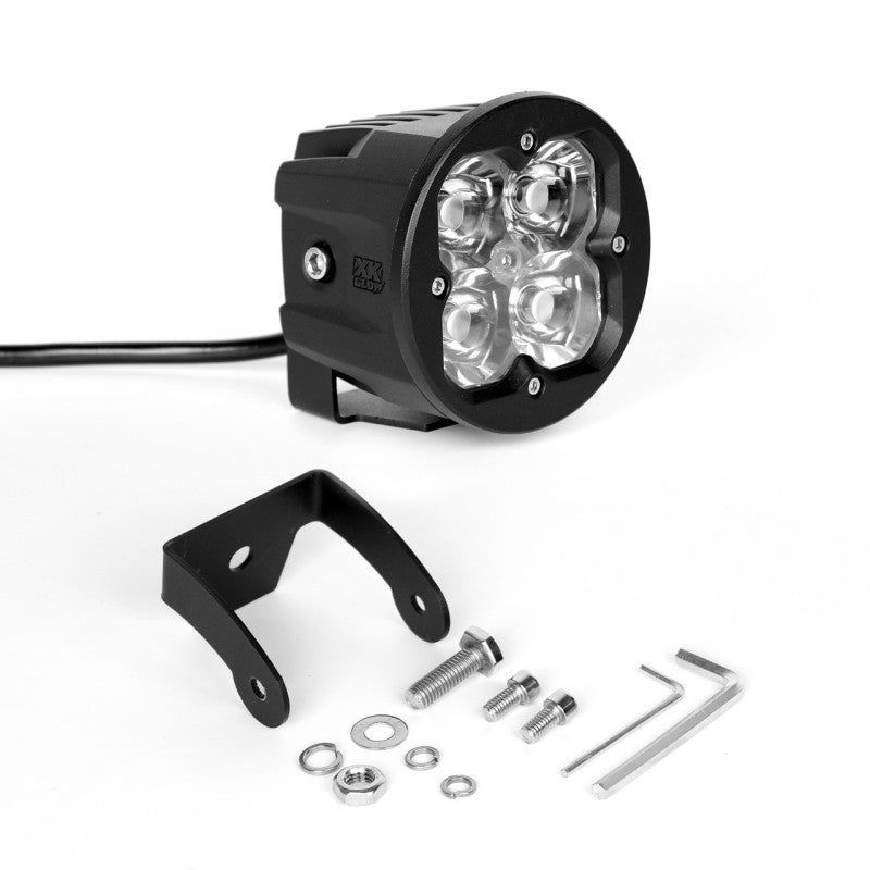 XKGLOW XK065003-S-KIT XK Glow Round XKchrome 20w LED Cube Light w/ RGB Accent Kit w/ Controller/Fog Mount- Spot Beam 2pc