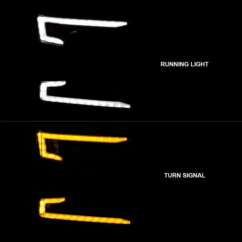 ANZO 111566-R 19-22 Chevrolet Silverado 1500 LED Proj HL w/Lgt Bar SwBk Seq. Blk w/In. Light - Passenger Side