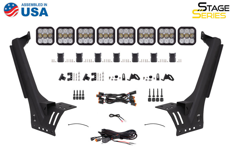 Diode Dynamics DD6821 Jeep JL SS5 Sport CrossLink Windshield - White Combo Lightbar Kit