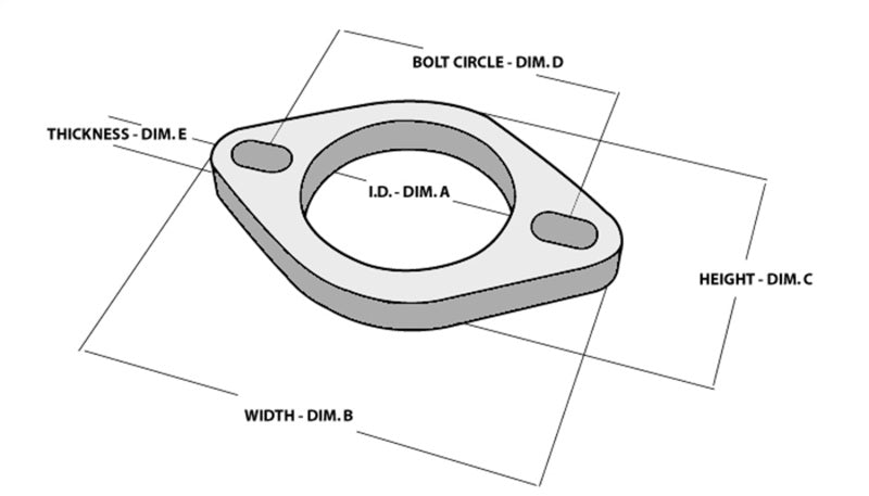 Vibrant 1472 2-Bolt T304 SS Exhaust Flanges (2.5in I.D.) - 5 Flange Bulk Pack