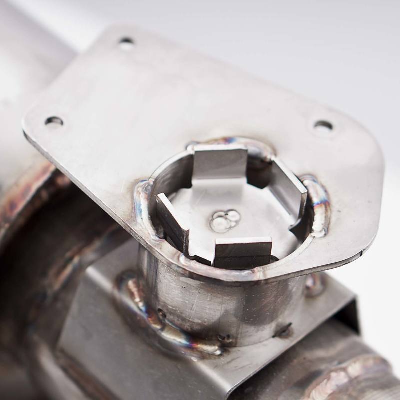 Stainless Works CA16RVMKSFCR 2016+ Chevy Camaro SS 3in Redline Factory Connect Axle Back w/Valve & 4in Quad Tips