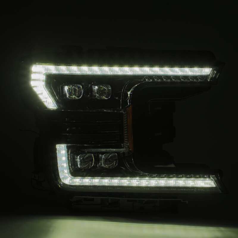 AlphaRex 880165 18-20 Ford F-150 NOVA LED Proj Headlight Plank Style Alpha Blk w/Activ Light/Seq Signal/DRL
