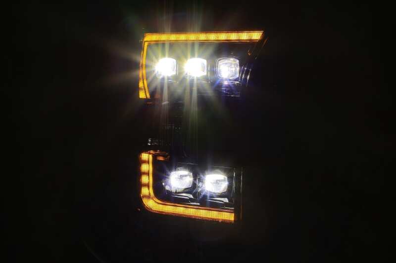 AlphaRex 880163 17-20 Ford Raptor NOVA LED Proj Headlights Plank Style Alpha Black w/Activ Light/Seq Signal