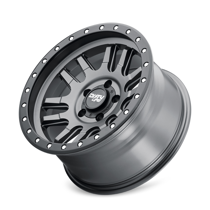 Dirty Life 9309-7973MGT12 9309 Canyon Pro 17x9/5x127 BP/-12mm Offset/71.5mm Hub Satin Graphite Wheel - Beadlock