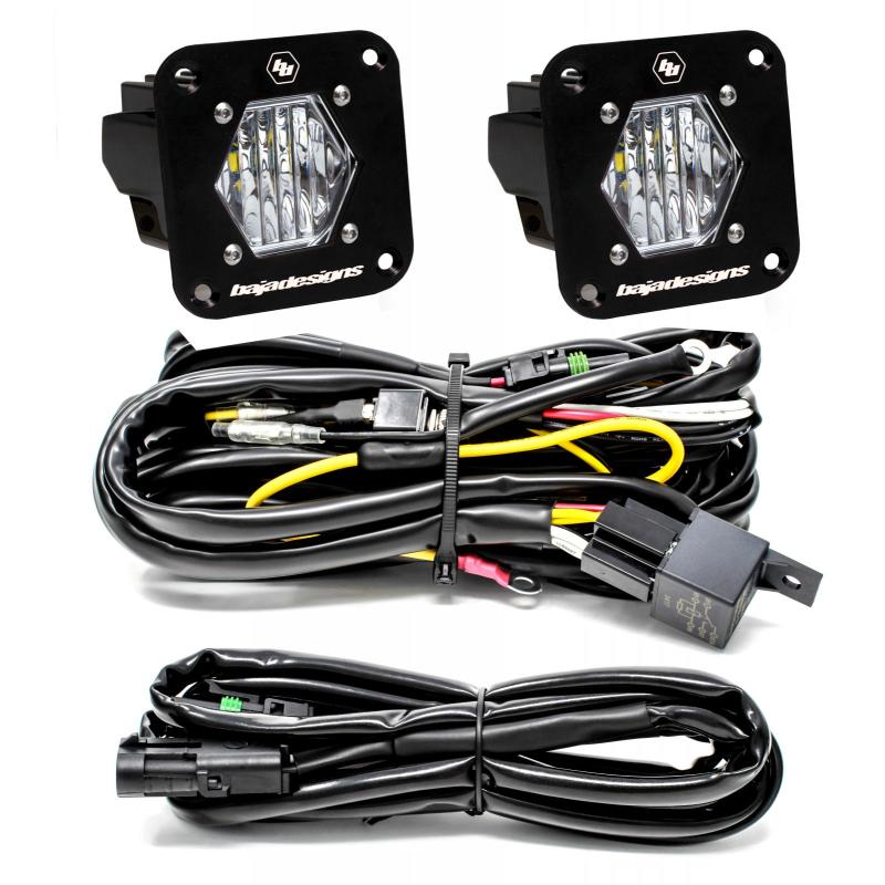 Baja Designs 387808 S1 Wide Cornering LED Light Backup Kit w/ Mounting Bracket Pair