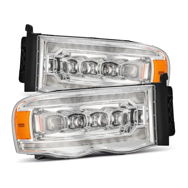 AlphaRex 880565 02-05 Dodge RAM 1500 NOVA LED Proj Headlights Plank Style Chrome w/Activ Light/Seq Signal