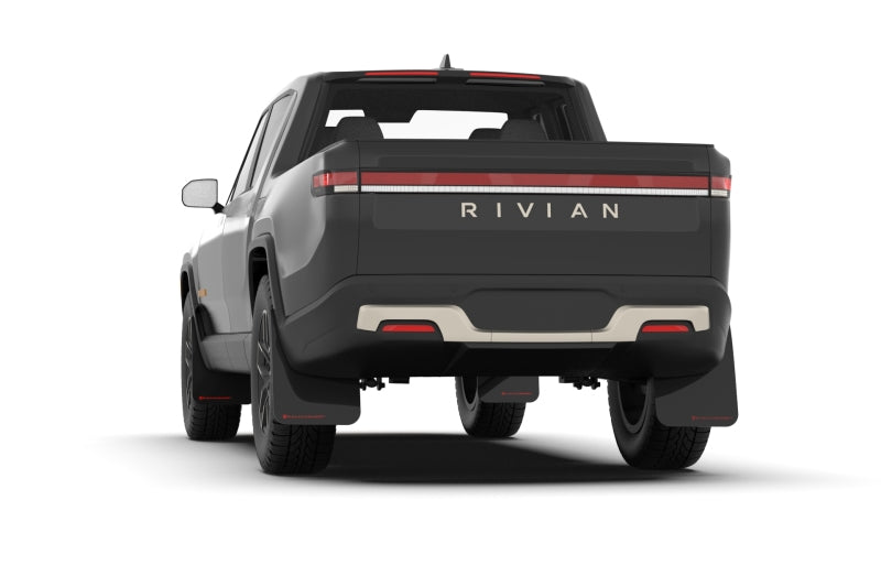 Rally Armor MF18-UR-BLK/DGRY 22-25 Rivian R1T Black UR Mud Flap w/Dark Grey Logo