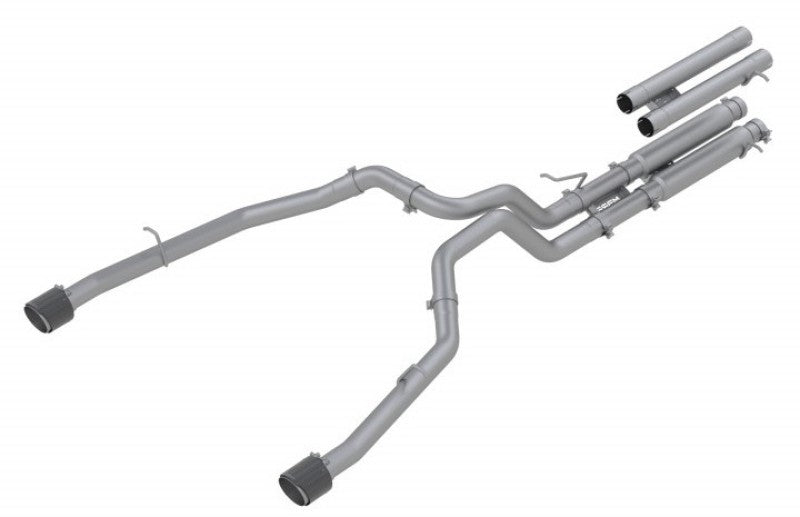 MBRP S51543CF 2021 RAM TRX 6.2 S/C 3in Catback Dual Rear Carbon Fiber Tips(Race)- T304