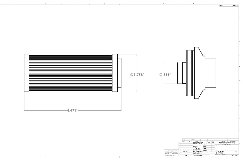 Aeromotive 12341 In-Line Filter - (AN-12 ORB) 10 Micron Microglass Element