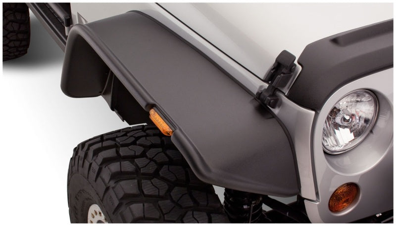 Bushwacker 10053-07 07-18 Jeep Wrangler Flat Style Flares 2pc - Black