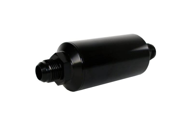 Aeromotive 12388 In-Line Filter - (AN -10 Male) 40 Micron Stainless Mesh Element Bright Dip Black Finish
