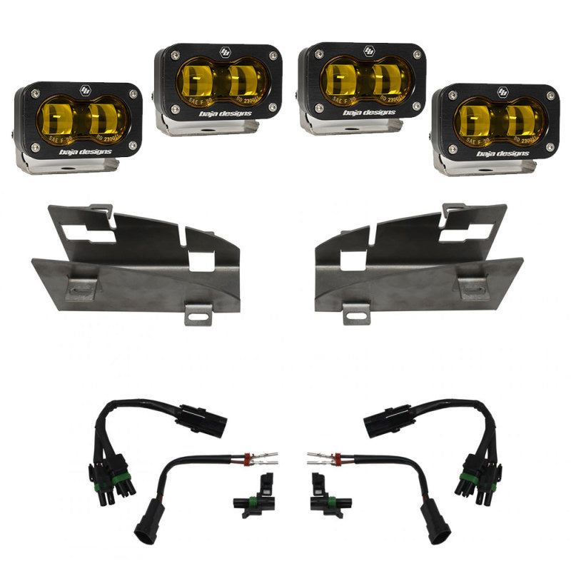 Baja Designs 448169 19-22 Dodge RAM 1500 Rebel / 21-22 1500 TRX S2 SAE Dual Fog Pocket Light Kit - Amber