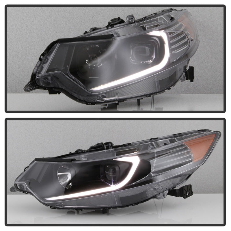 SPYDER 9042218 xTune 09-14 Acura TSX Projector Headlights - Light Bar DRL - Black (PRO-JH-ATSX09-LB-BK)